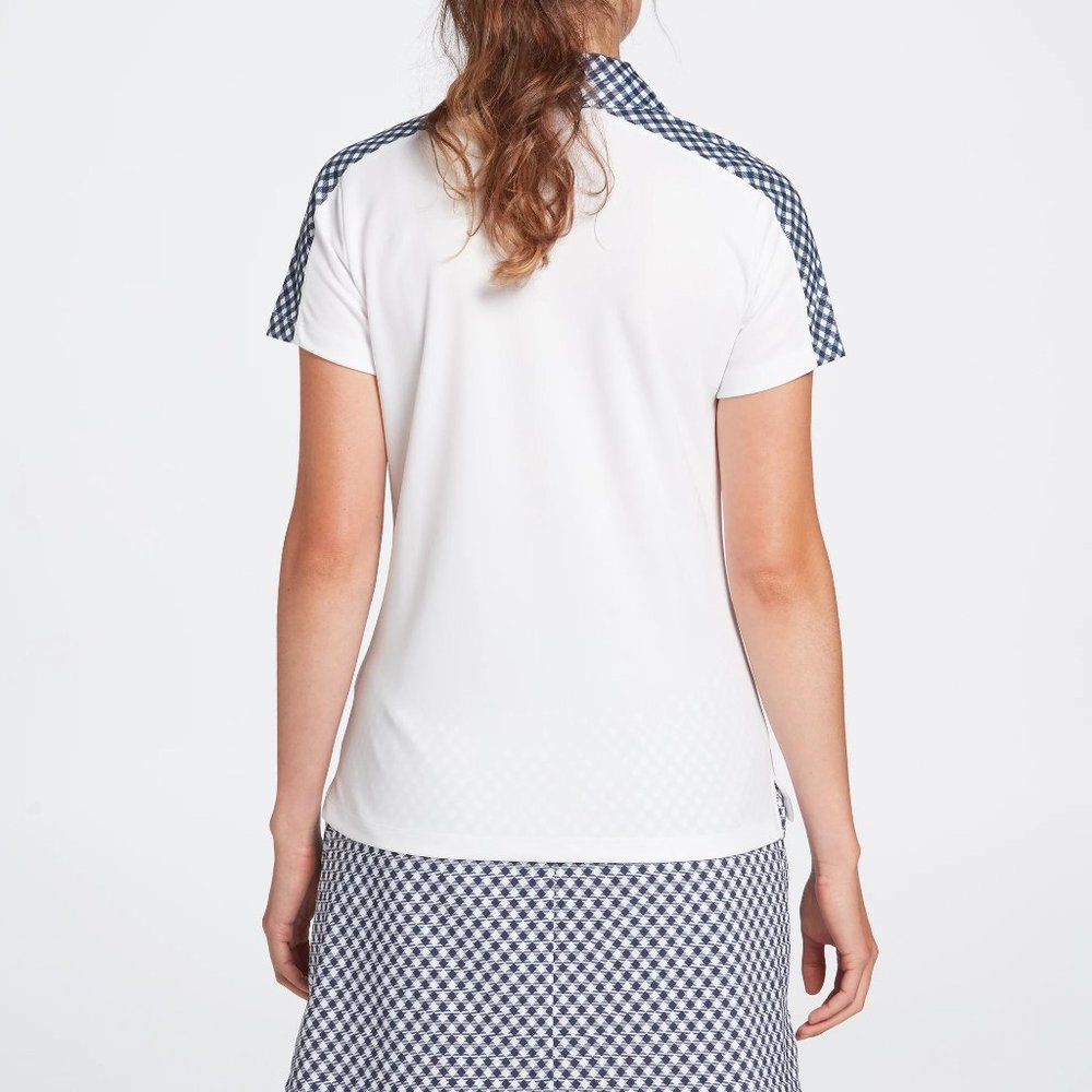 NWT Lady Hagen Women's Printed Block Short Sleeve Golf Polo - Picture 3 of 4